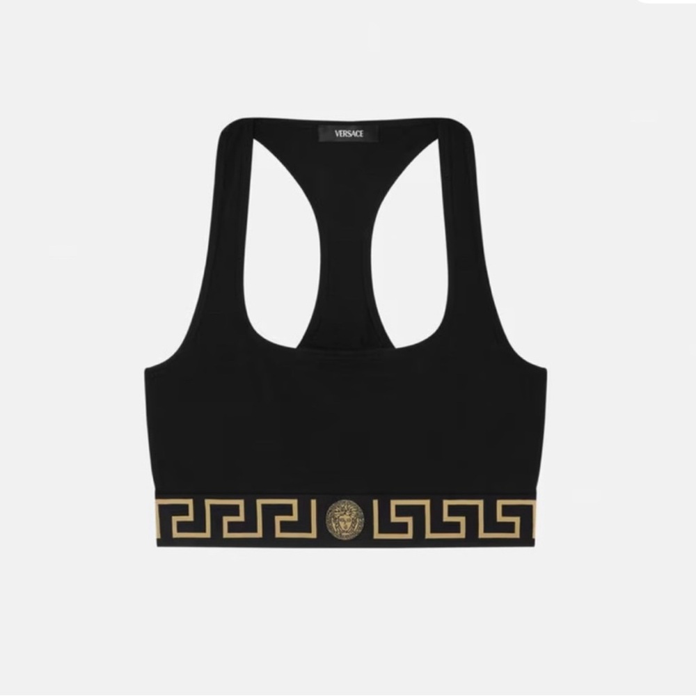 Versace Greca Border Scoop Bralette - size 4